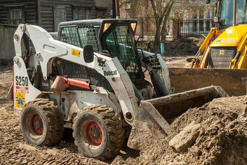 Close up of a bobcat or skid loader